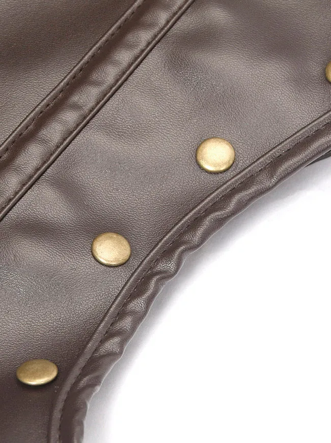 Steampunk Gothic Costume Accessories Leather Jacket Shrug Shoulder Armor