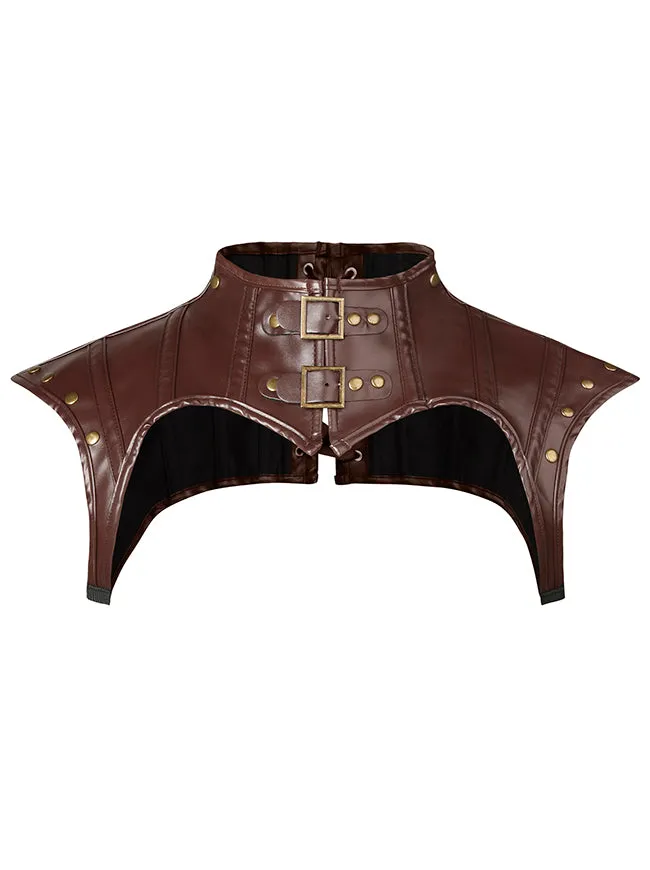 Steampunk Gothic Costume Accessories Leather Jacket Shrug Shoulder Armor