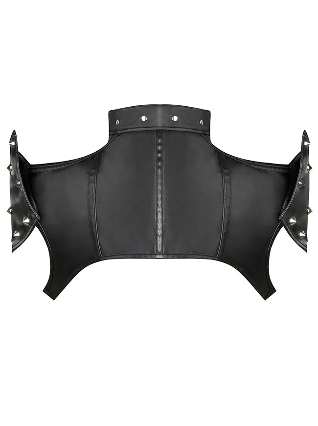 Steampunk Gothic Costume PU Leather Shrug Shoulder Armor with Chains
