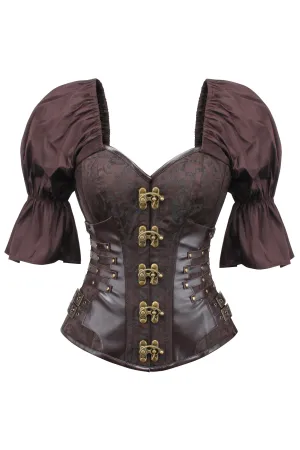 Steampunk Inspired Overbust with Short Flounce Sleeve