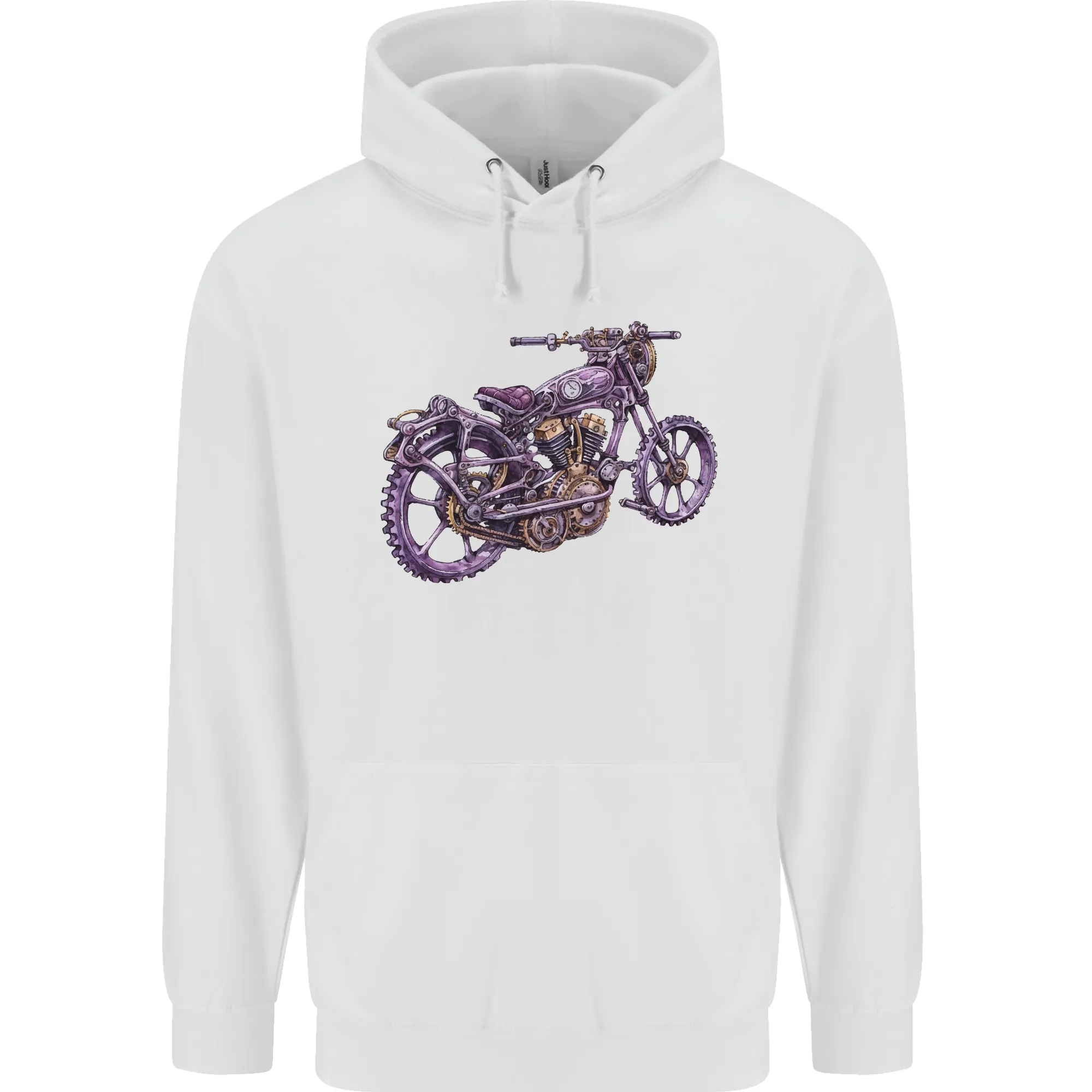 Steampunk Motorbike Motorcycle Biker Mens 80% Cotton Hoodie