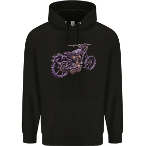 Steampunk Motorbike Motorcycle Biker Mens 80% Cotton Hoodie