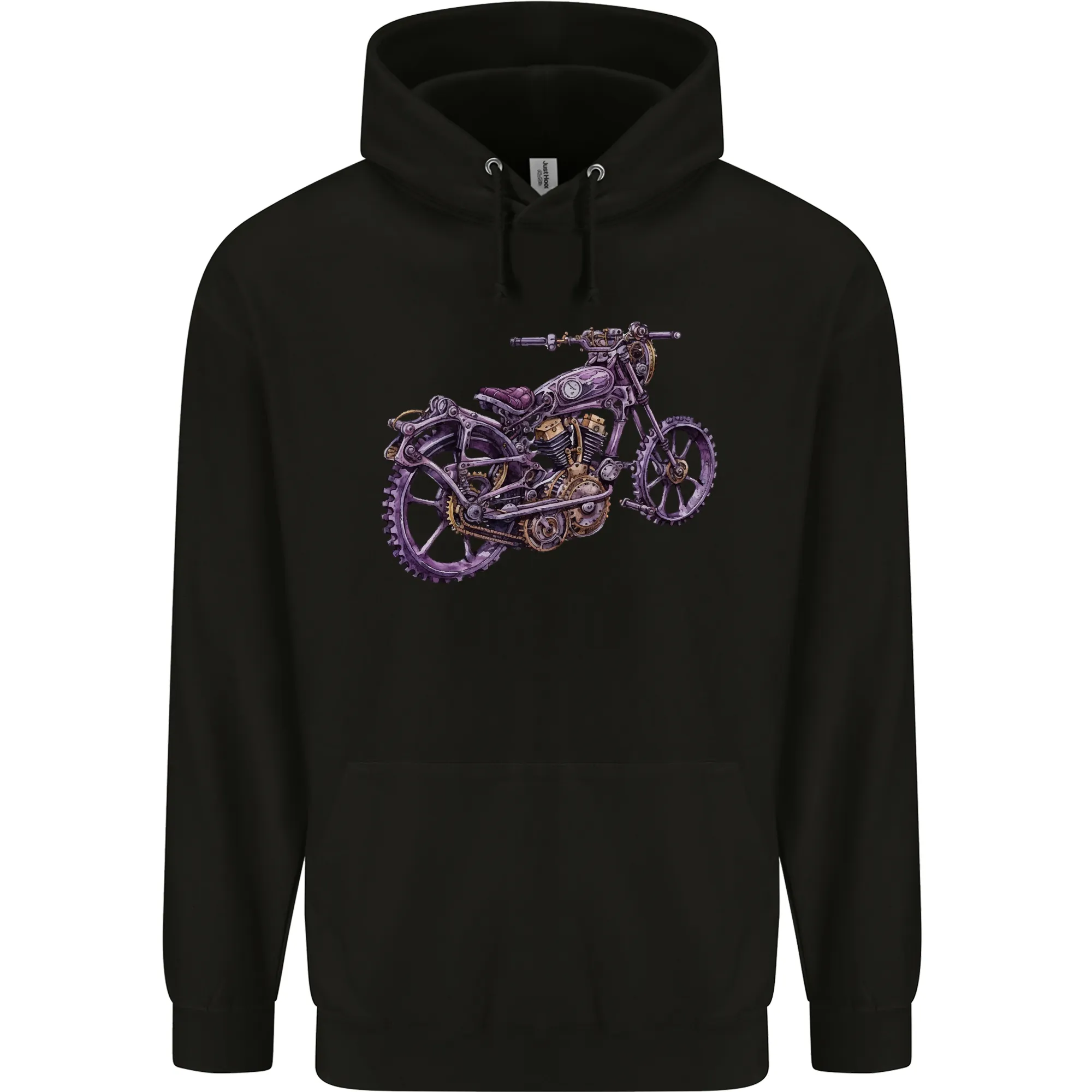 Steampunk Motorbike Motorcycle Biker Mens 80% Cotton Hoodie