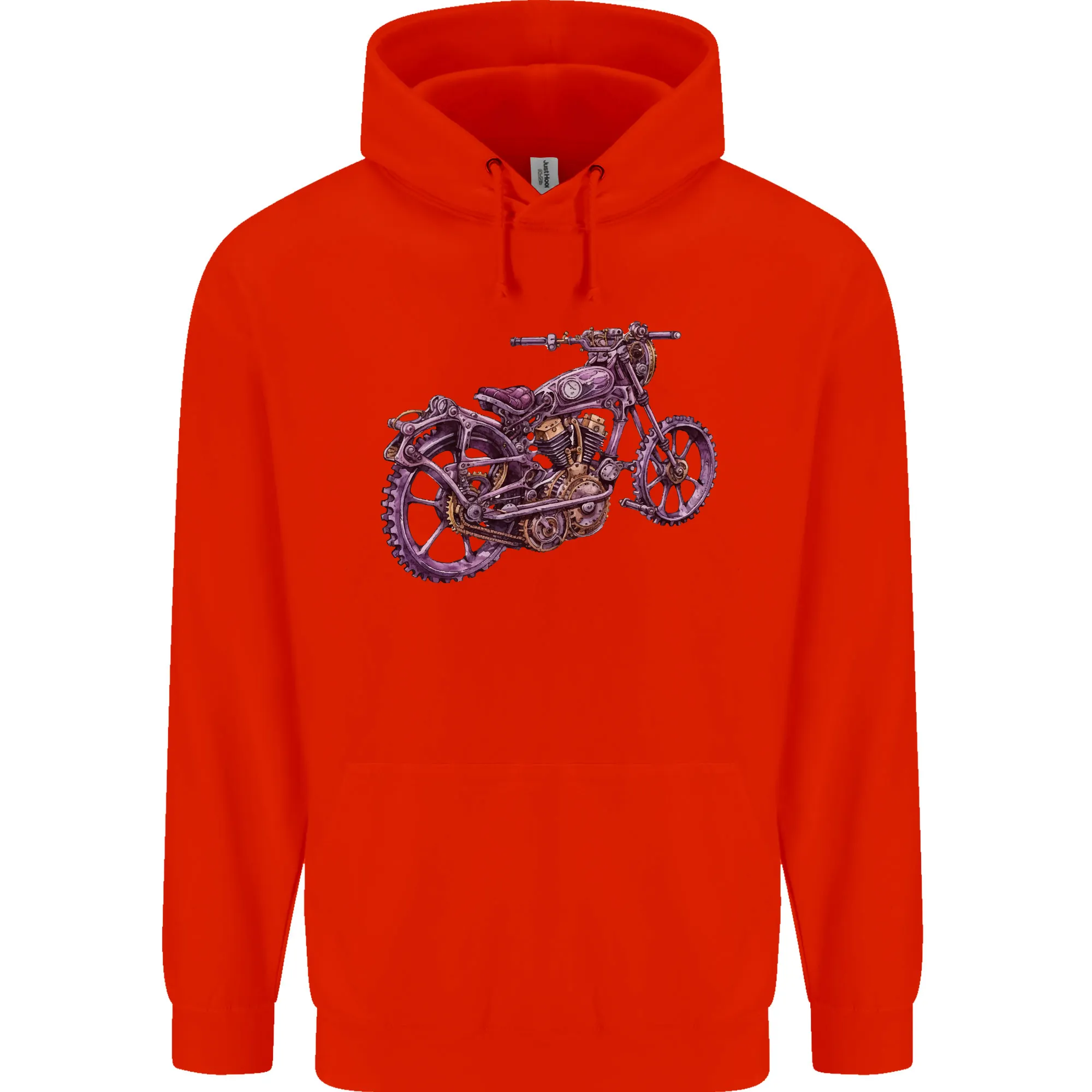 Steampunk Motorbike Motorcycle Biker Mens 80% Cotton Hoodie