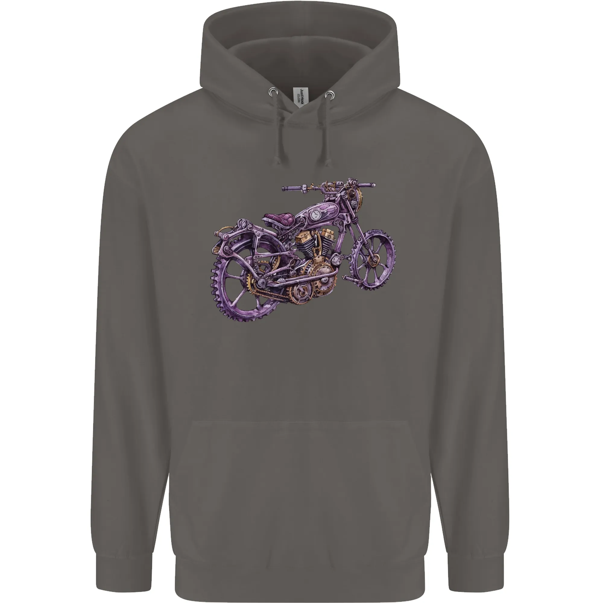 Steampunk Motorbike Motorcycle Biker Mens 80% Cotton Hoodie