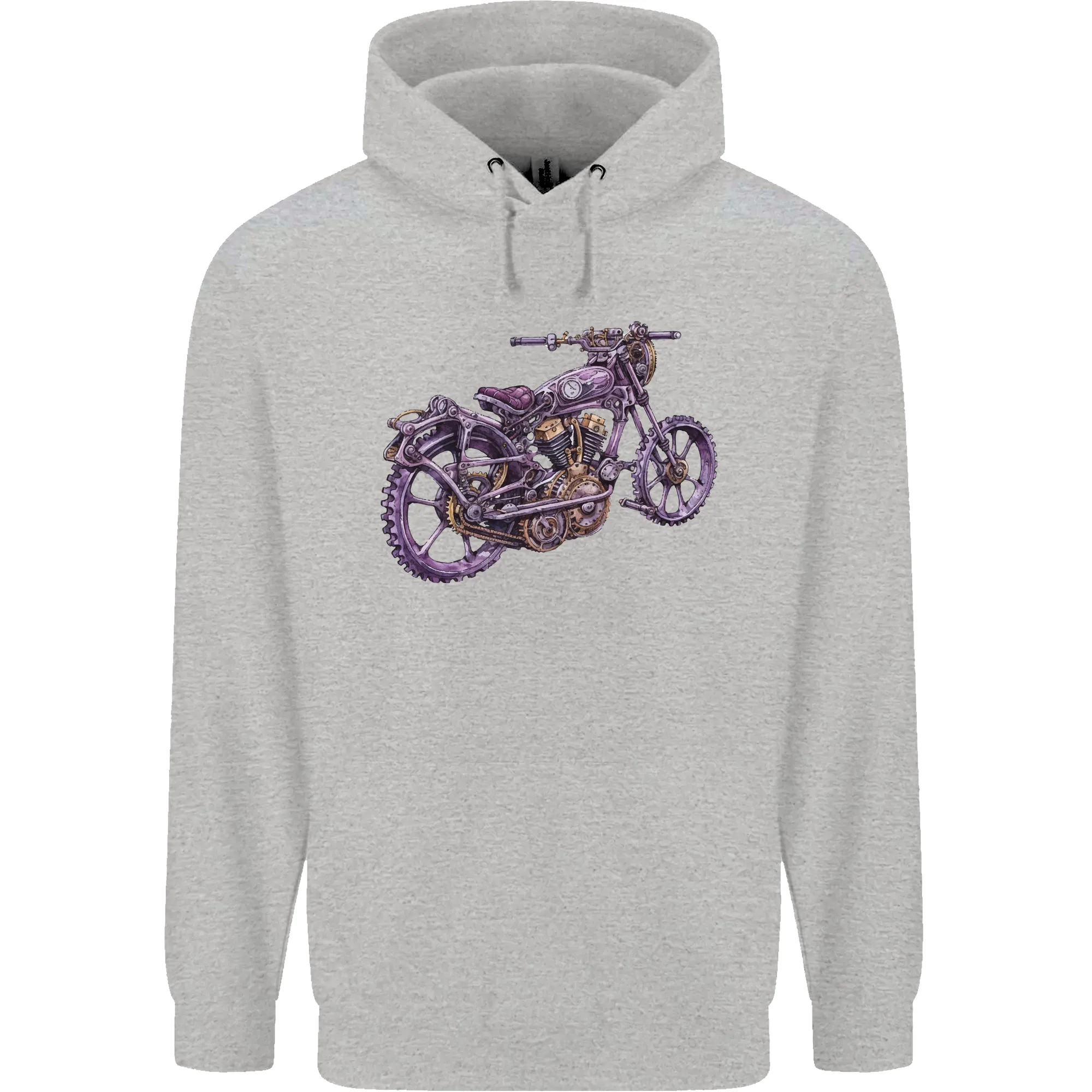 Steampunk Motorbike Motorcycle Biker Mens 80% Cotton Hoodie