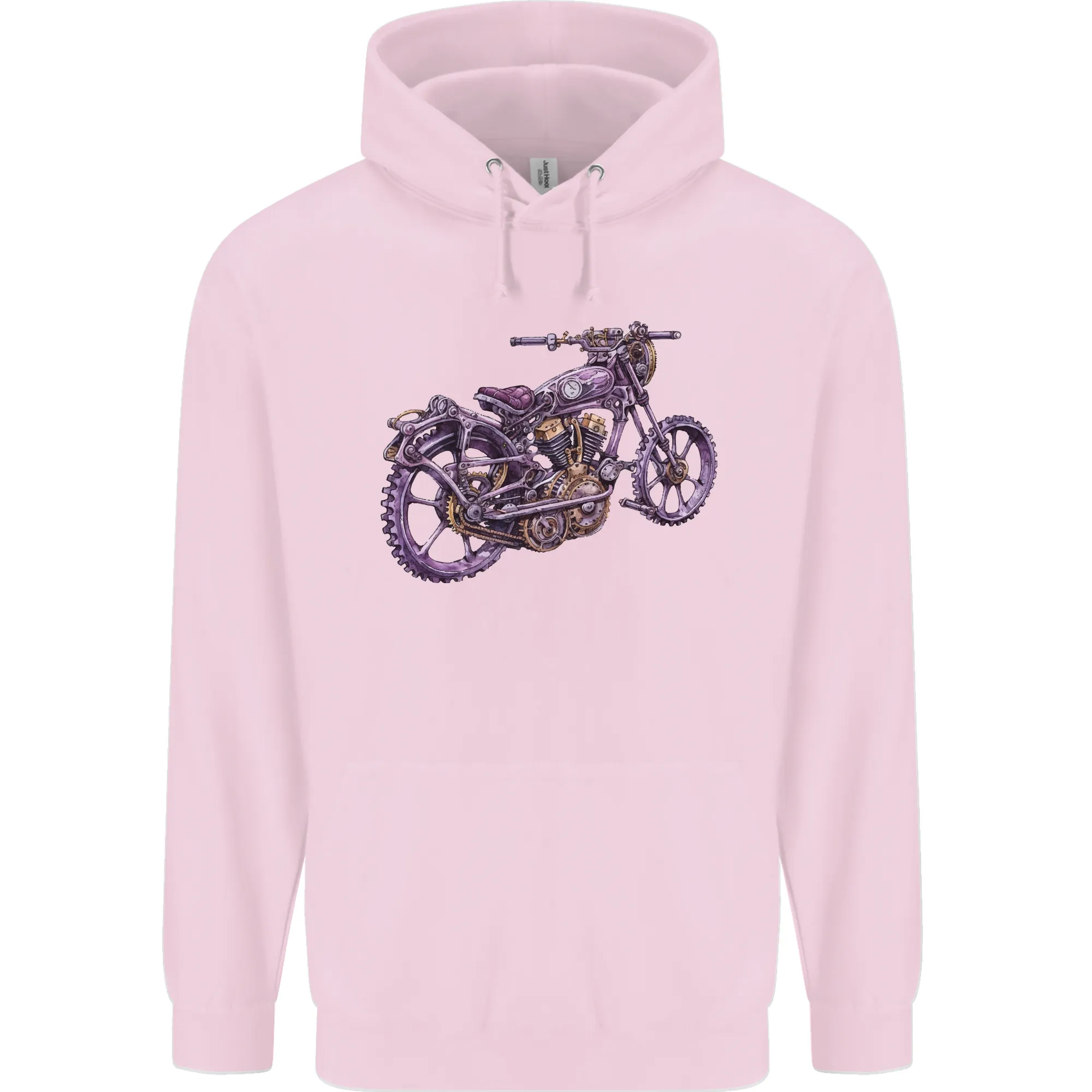 Steampunk Motorbike Motorcycle Biker Mens 80% Cotton Hoodie