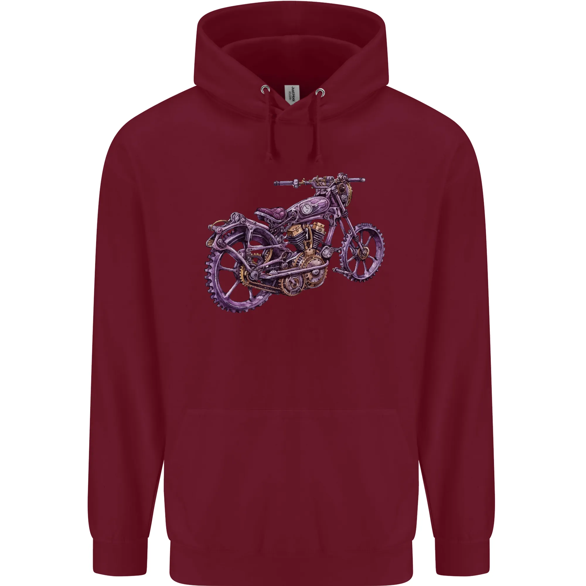 Steampunk Motorbike Motorcycle Biker Mens 80% Cotton Hoodie
