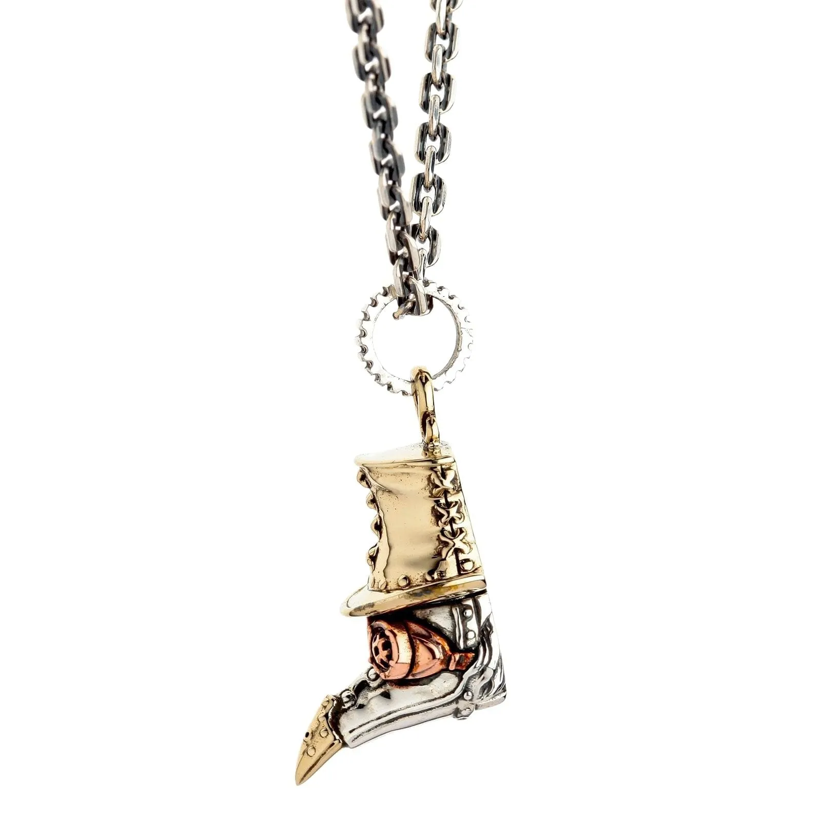 Steampunk Plague Doctor Bird Beak Mask Sterling Silver Gothic Pendant Necklace