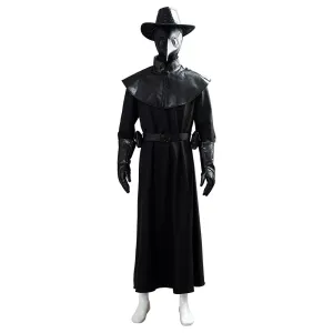 Steampunk Plague Doctor Brird Mask Cape Long Grown Hat Set Holloween Outfit Cosplay Costume