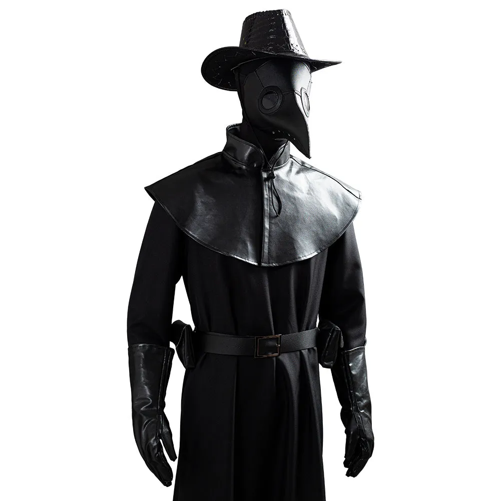 Steampunk Plague Doctor Brird Mask Cape Long Grown Hat Set Holloween Outfit Cosplay Costume