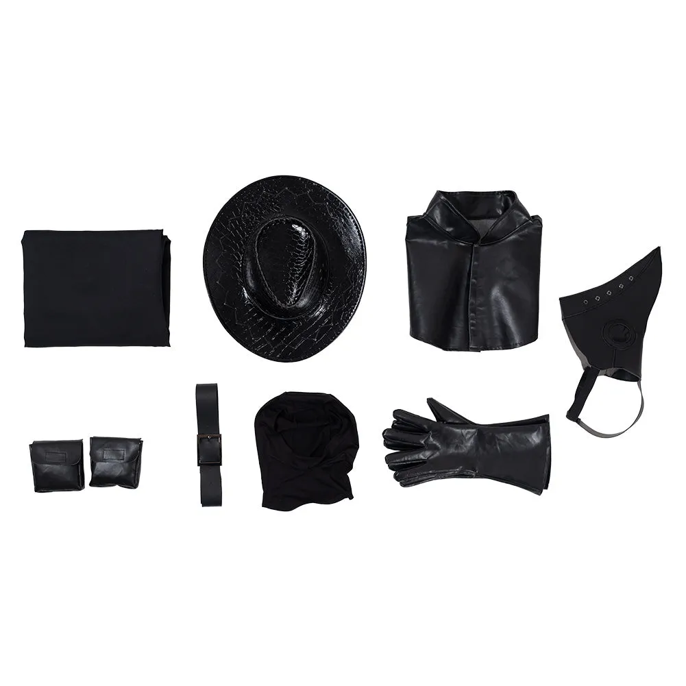 Steampunk Plague Doctor Brird Mask Cape Long Grown Hat Set Holloween Outfit Cosplay Costume