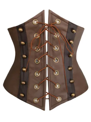 Steampunk Retro Faux Leather Victorian Underbust Corset