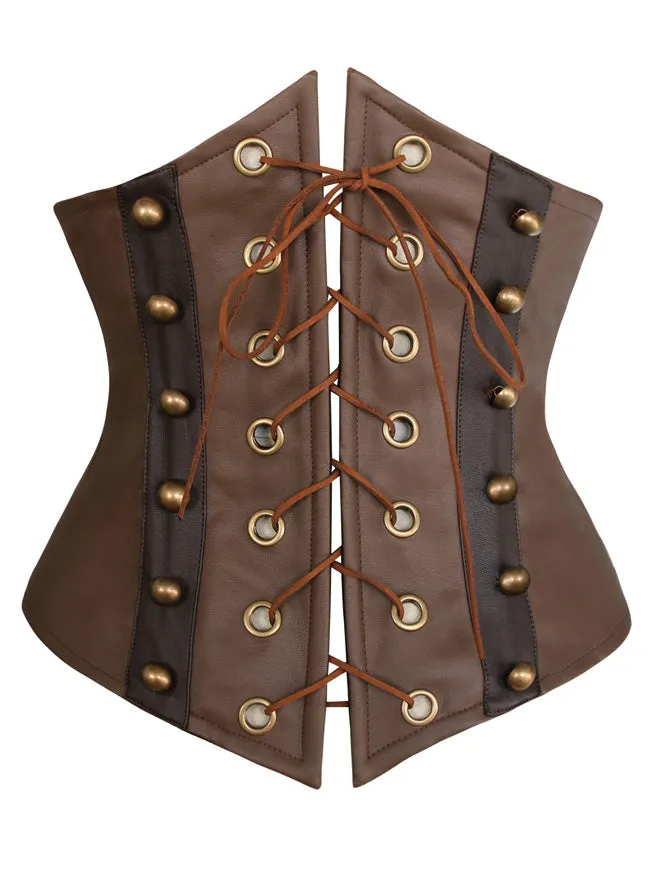 Steampunk Retro Faux Leather Victorian Underbust Corset