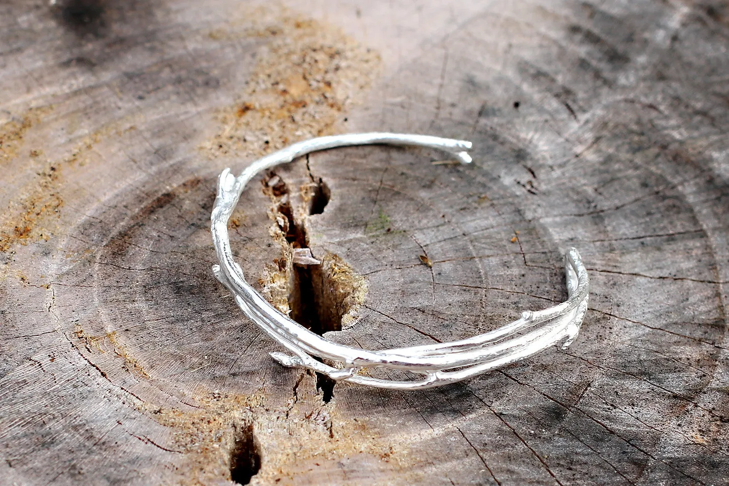 Sterling Silver Thin Budding Branch Bracelet