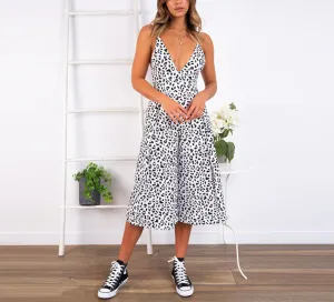 Strap Sexy V-neck Halter Straps Wide-leg Seven-piece Jumpsuit