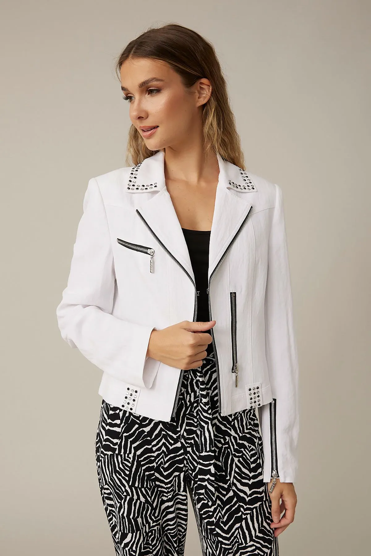 Studded Jacket | White | JR13