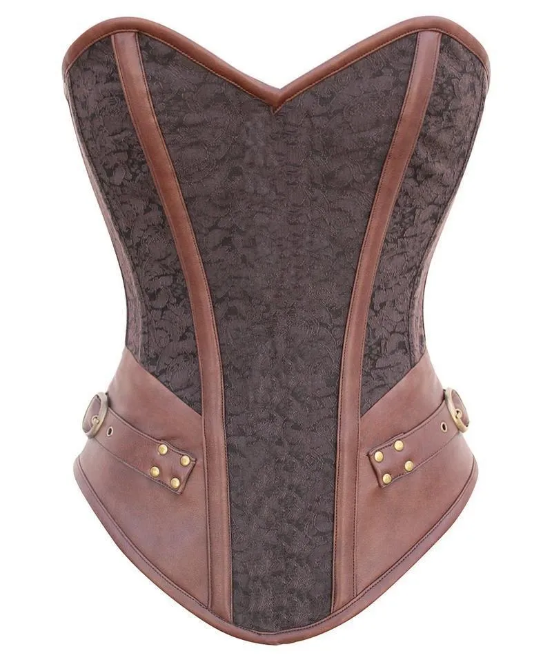 Swan Instant Shape Steampunk Overbust Corset with Curved Hem