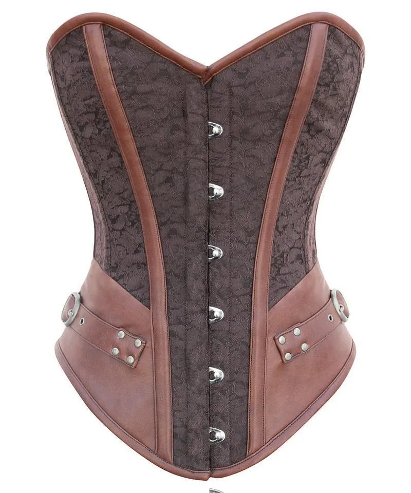 Swan Instant Shape Steampunk Overbust Corset with Curved Hem