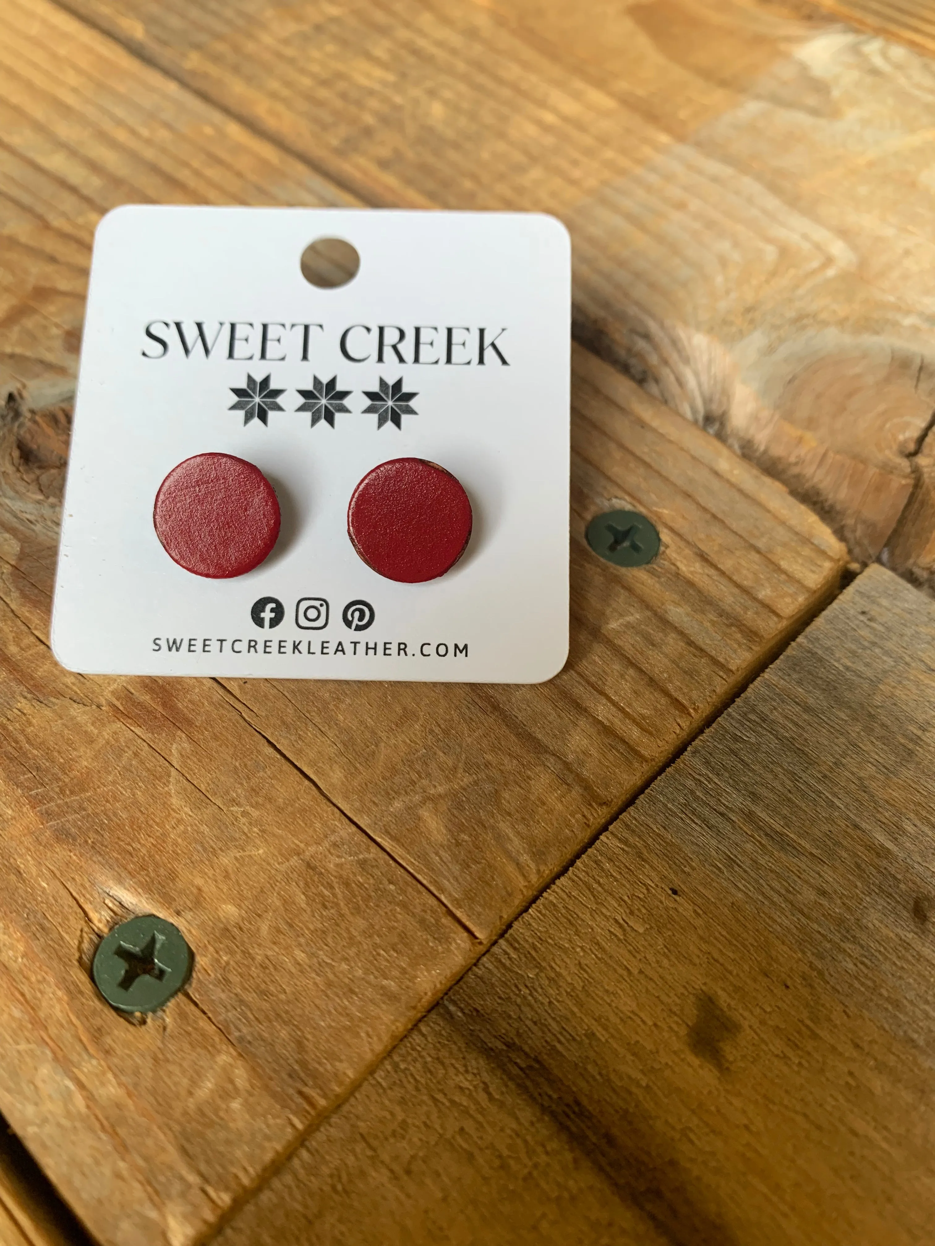 sweet creek painted leather stud earrings | 9 colors