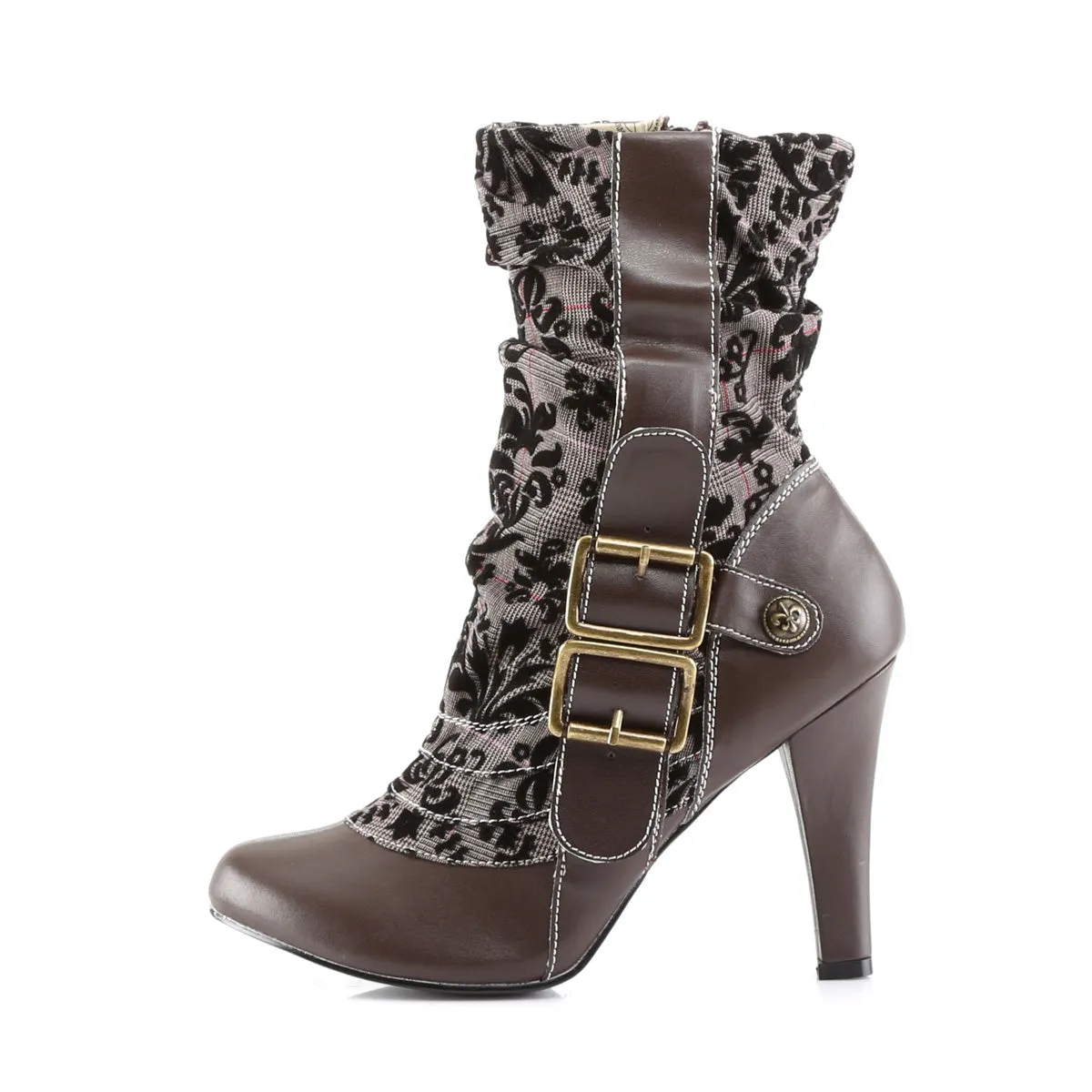 TESLA-106  Brown Vegan Leather-Tweed