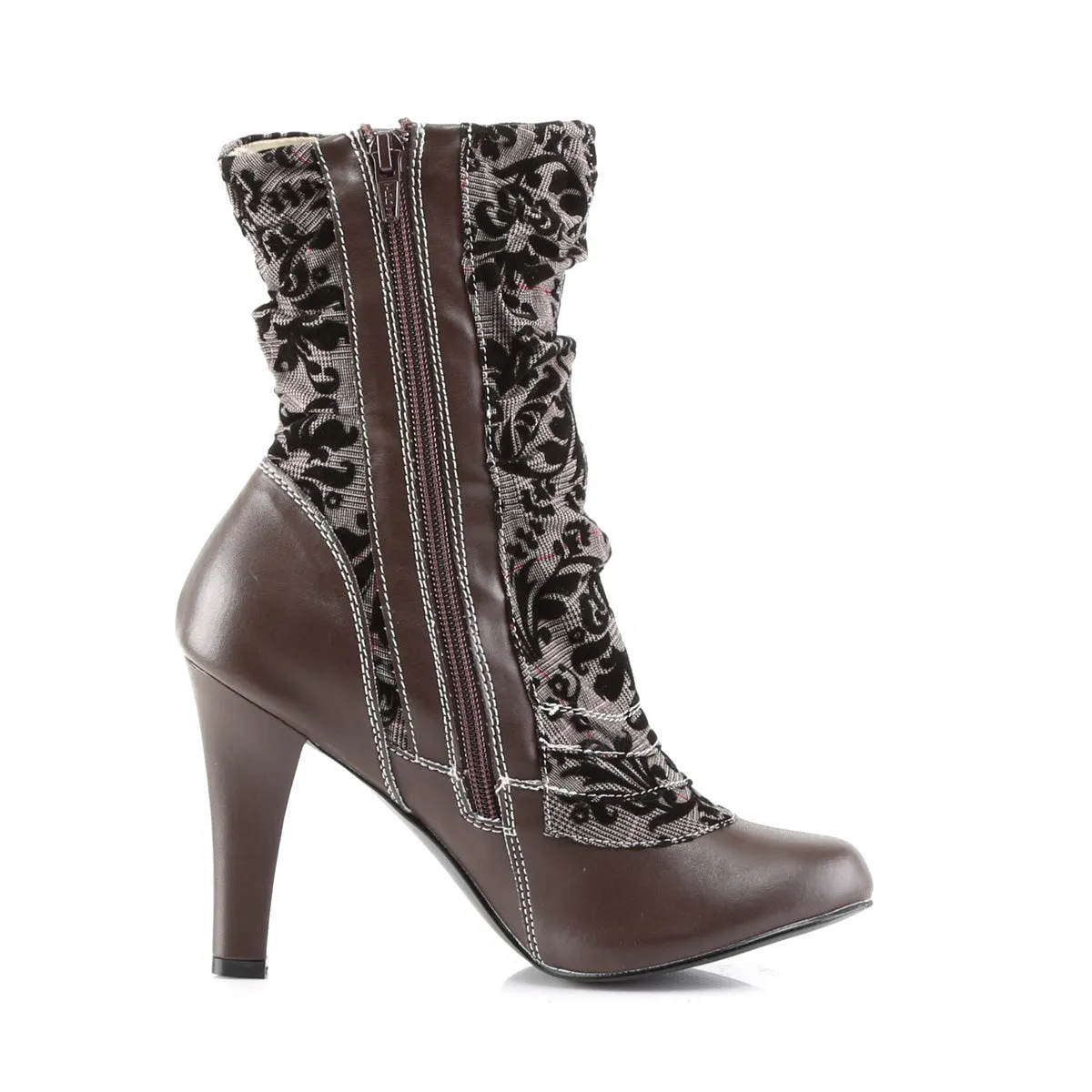 TESLA-106  Brown Vegan Leather-Tweed