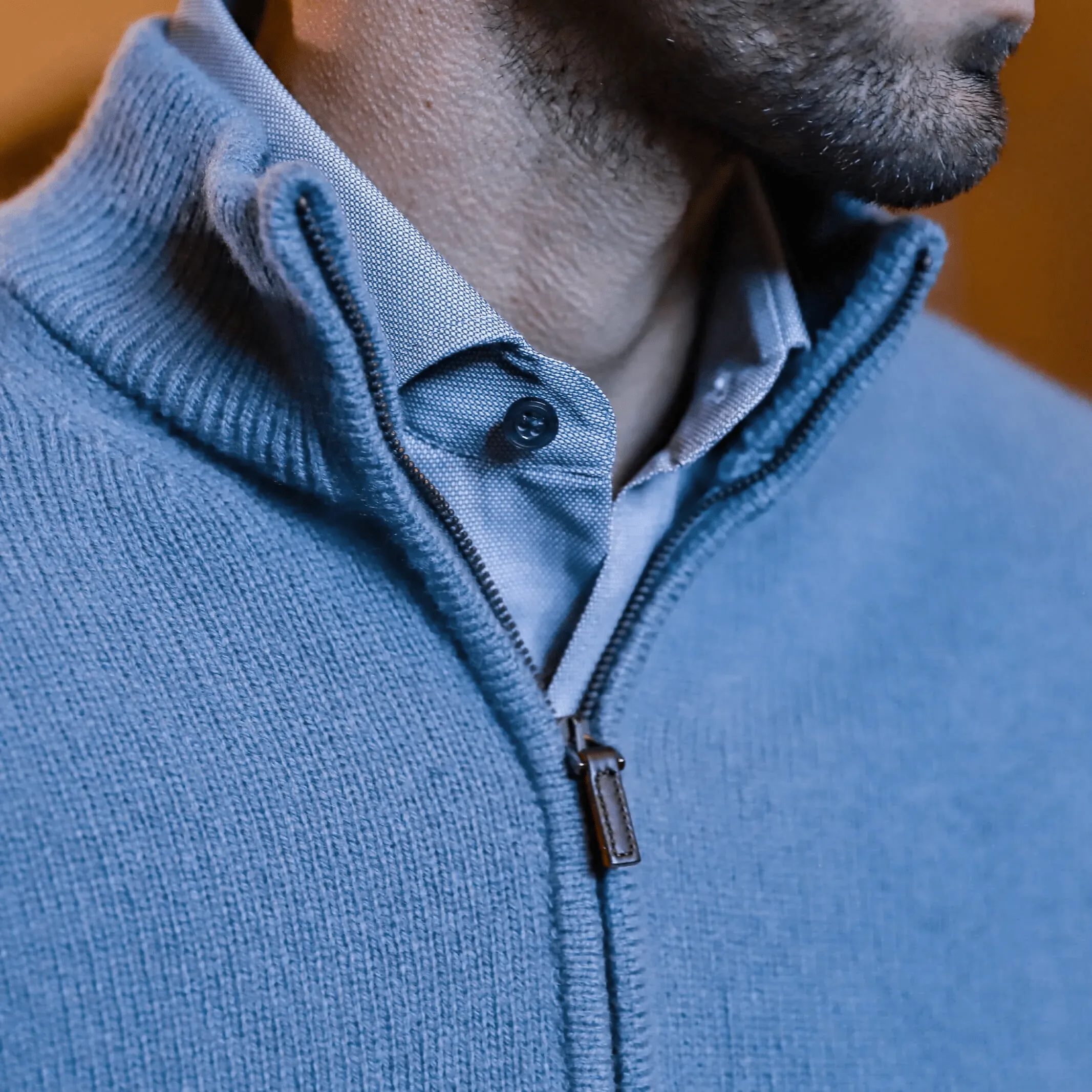 The Slate Blue Ashton Quarter-Zip Sweater