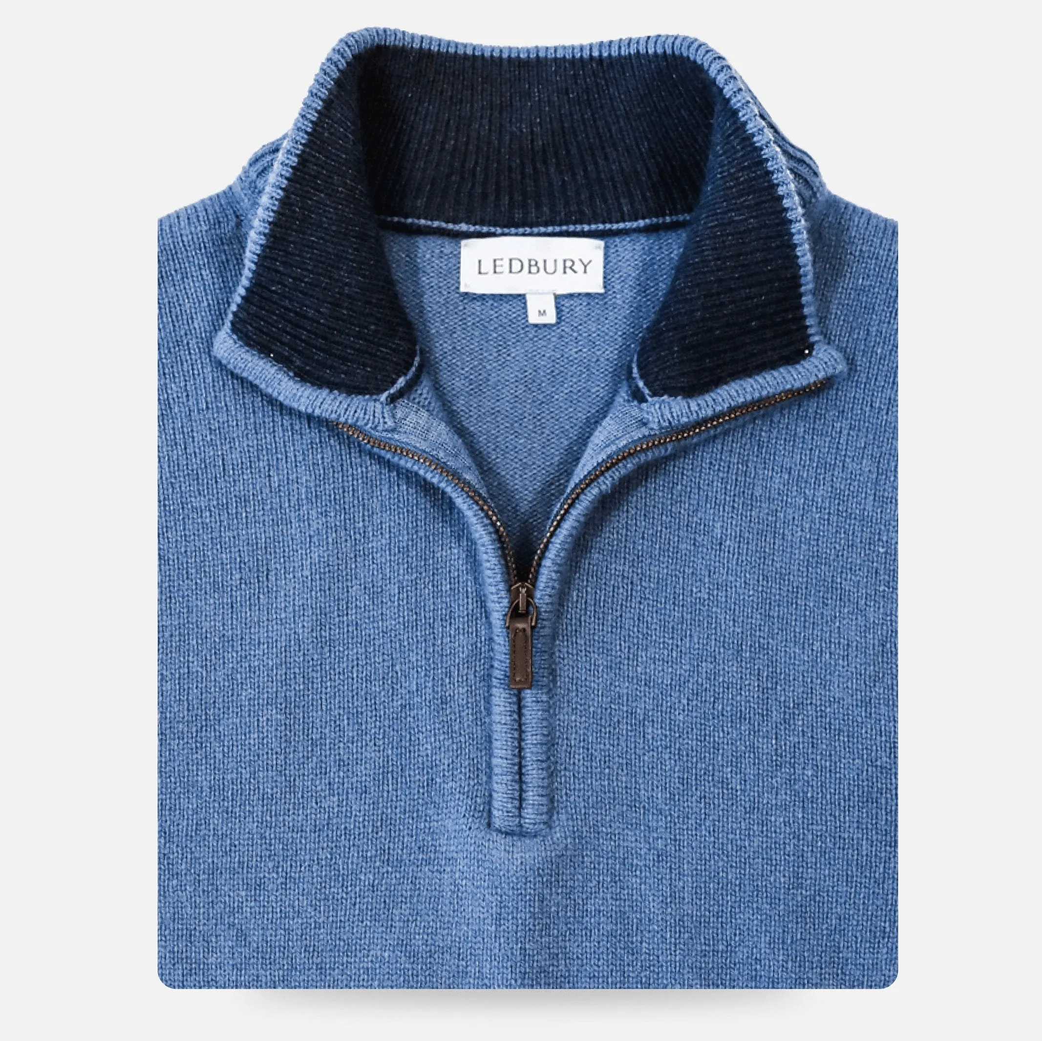 The Slate Blue Ashton Quarter-Zip Sweater