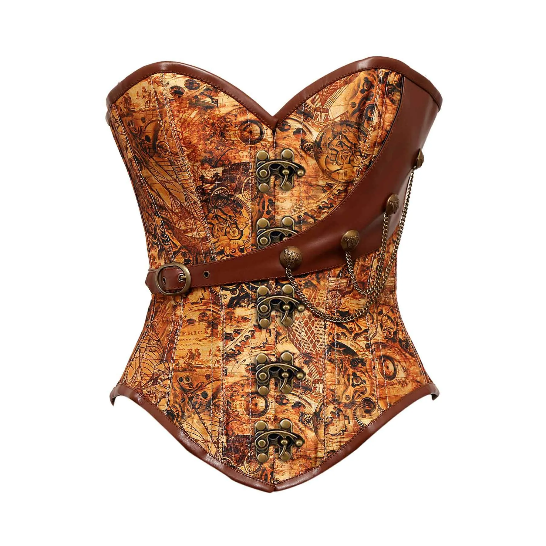 Thorgan Steampunk Steel Boned Overbust Corset