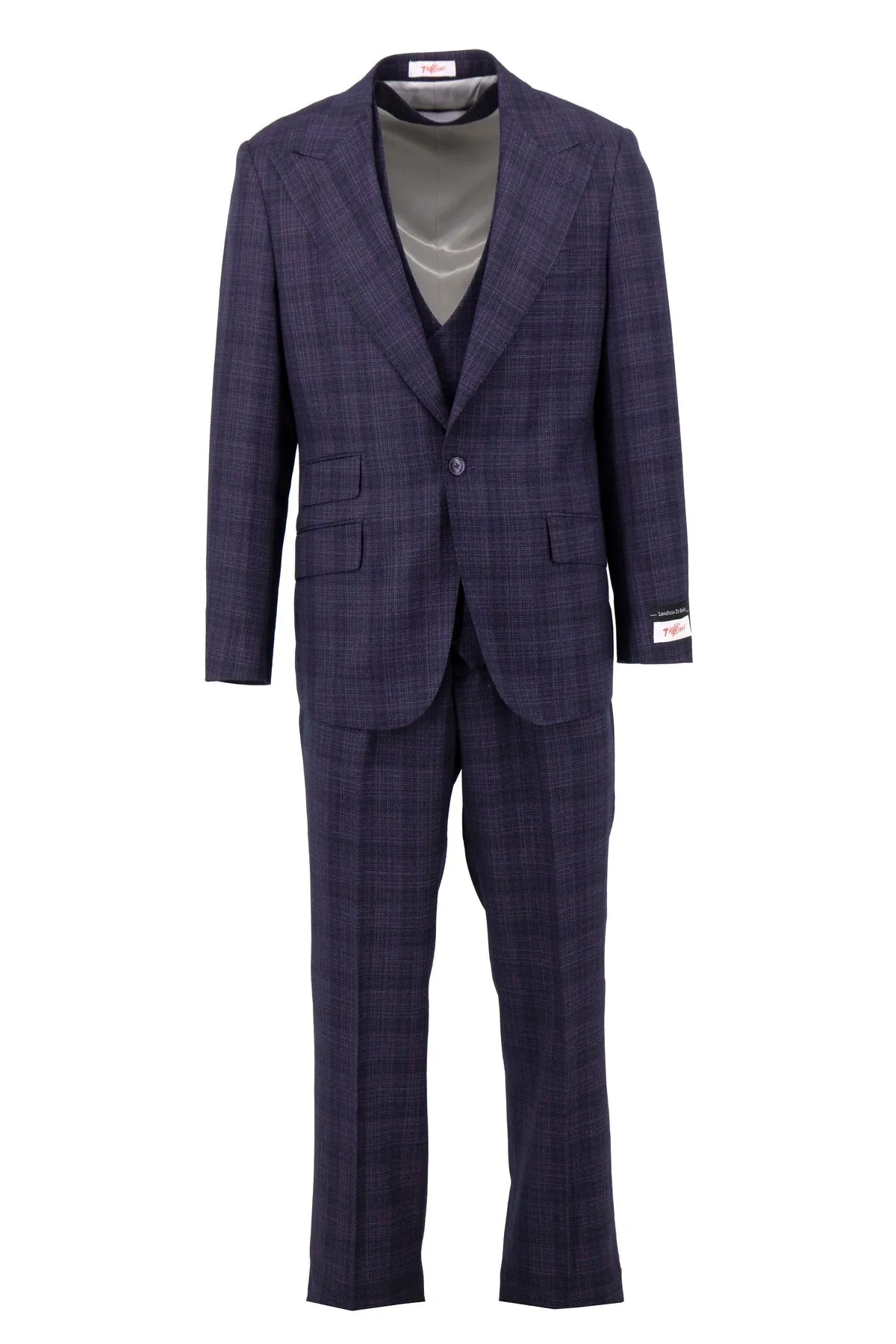 Tiglio Rosso Orvietto Purple Checkered Semi Wide Leg TL7548