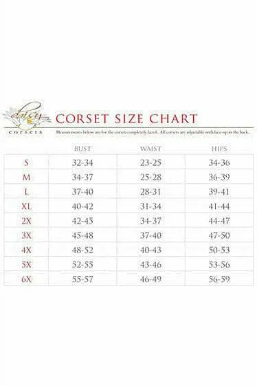 Top Drawer Black Brocade Steel Boned Corset
