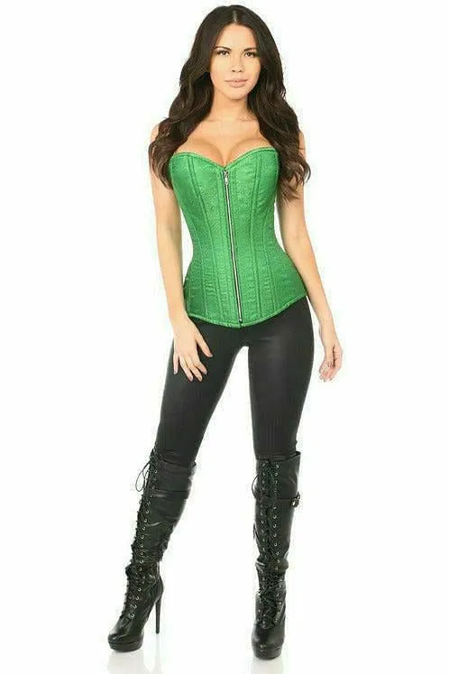 Top Drawer Emerald Green Brocade Steel Boned Corset