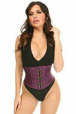 Top Drawer Plum Brocade Steel Boned Mini Cincher w/Clasps