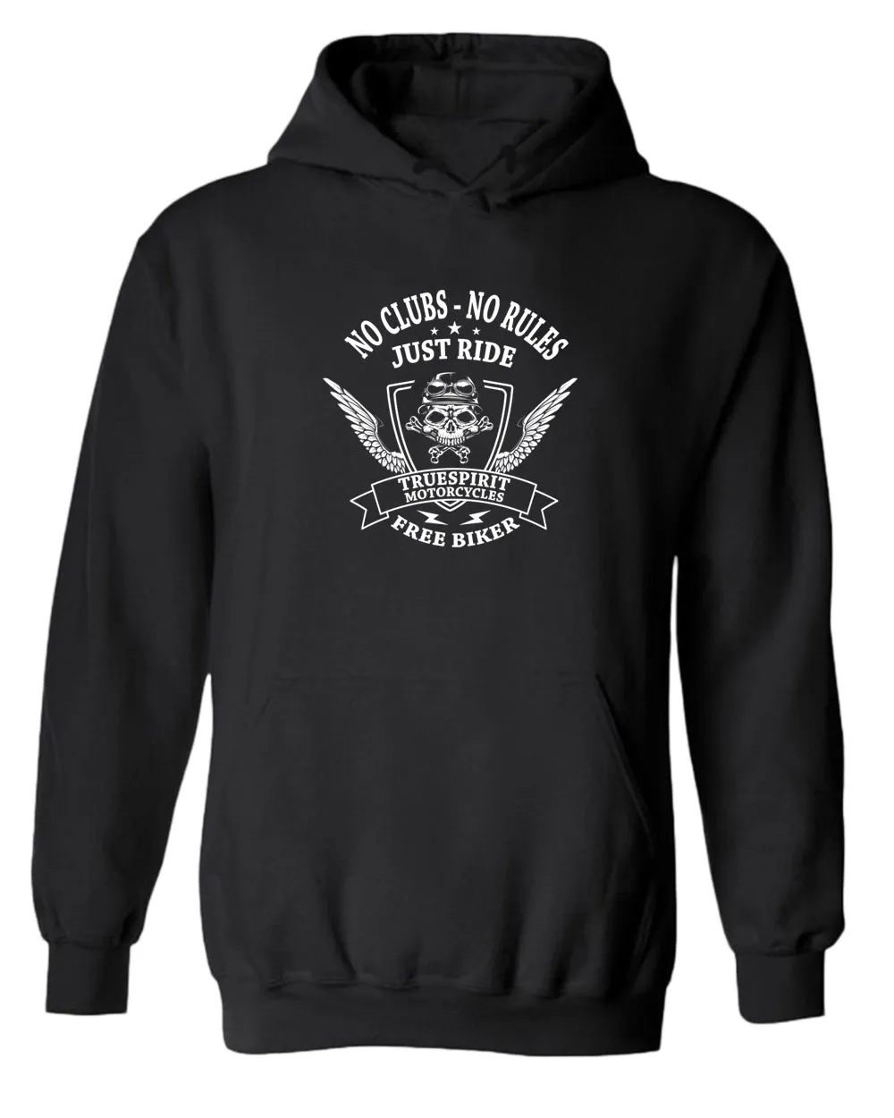 Truespirit motorcycle, no clubs, no rules hoodie