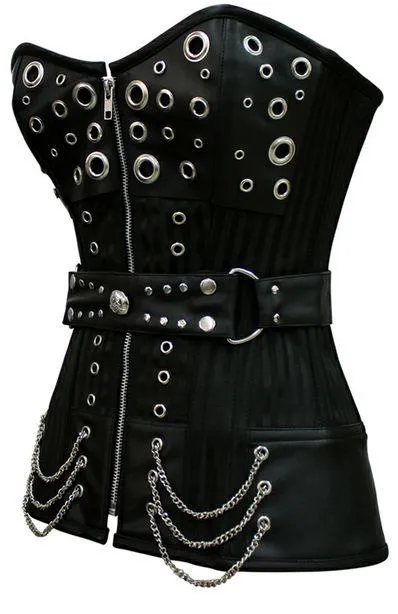 Ursula Black Brocade Overbust Corset