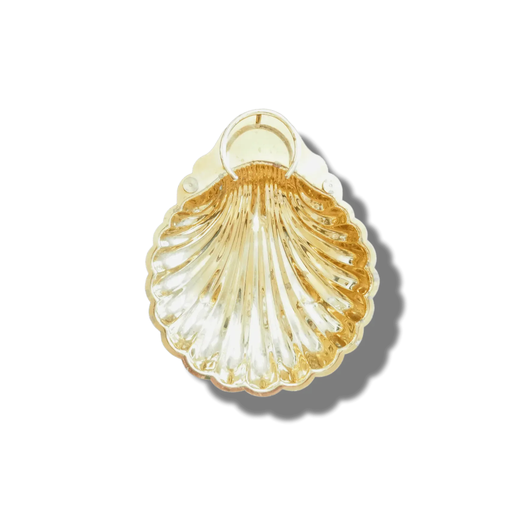 Vintage Brass Sea Shell Trinket Tray - Large