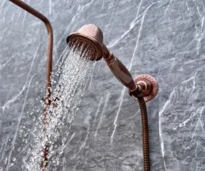 Vintage Copper Shower System - Copper Rain Showerhead with Handheld - Perfect for Outdoor Showers
