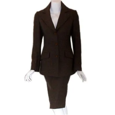 VIVIENNE WESTWOOD 2000s Brown 2 pc Jacket and Pencil Skirt