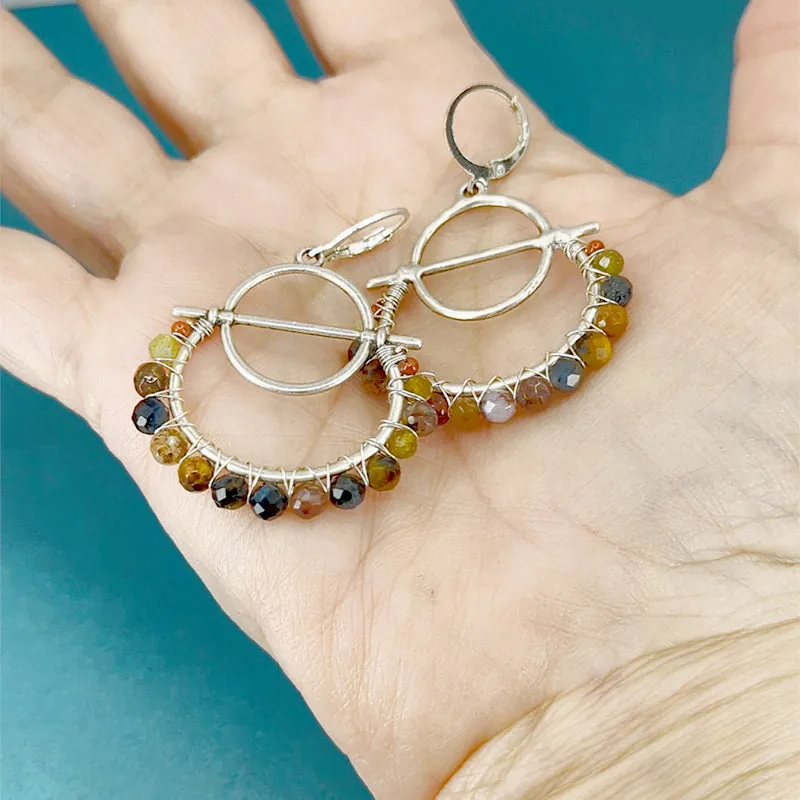Warm Feels Gemstone Hoop Earrings