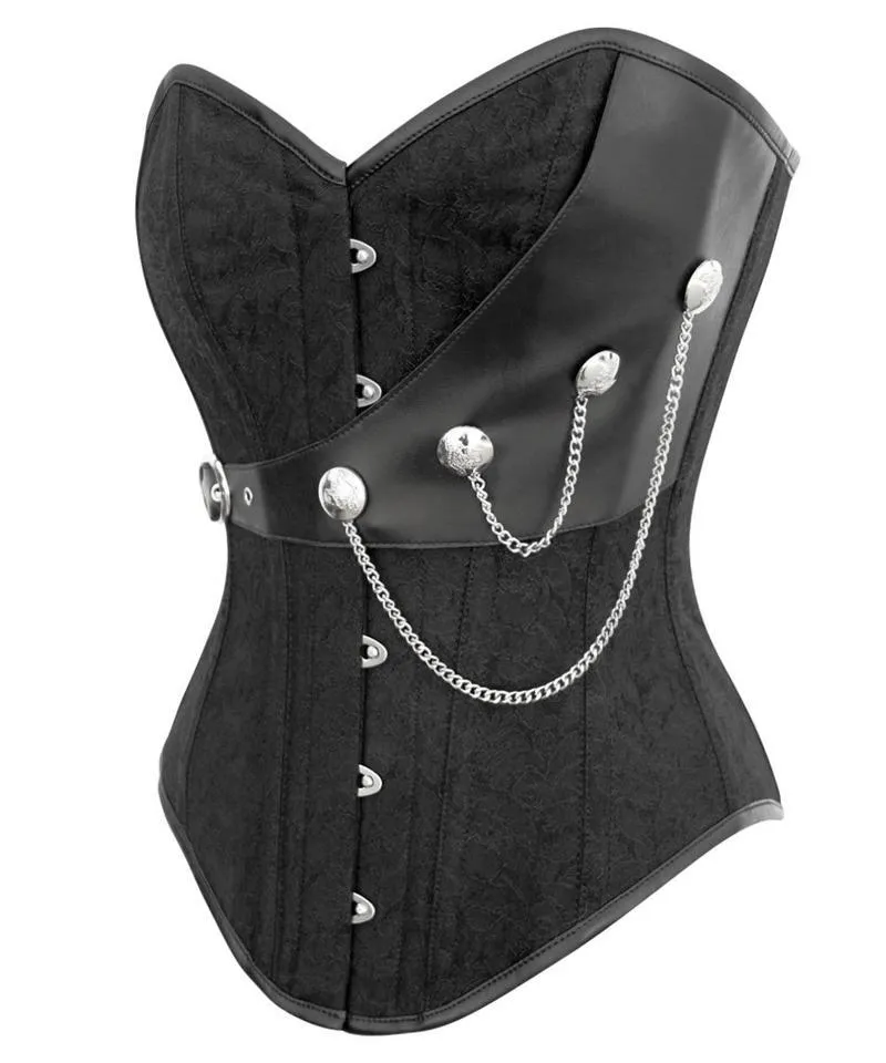 Willock Instant Shape Brocade Steampunk Corset with Chains