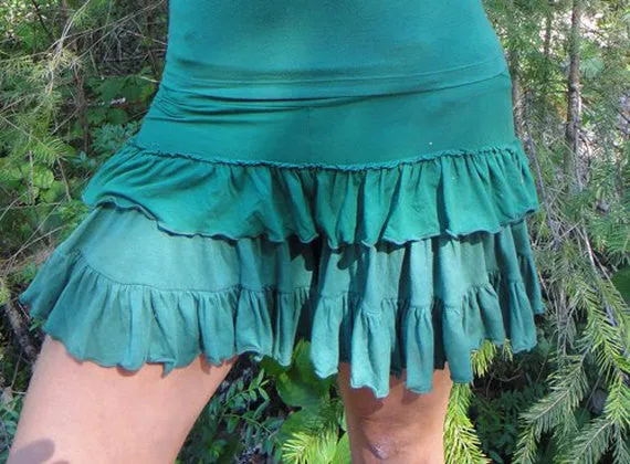 Womens Skort - SMALL - Steampunk Burning Man Stripe Ruffle Victorian Comfortable Festival Skort Practical Fashion Bloomers Sassy Skort